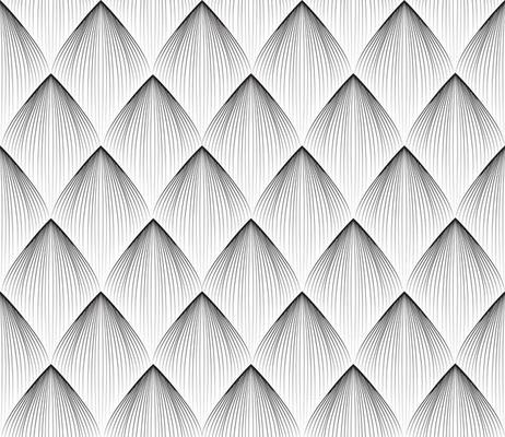 Abstract geometric pattern with stripe lines. Artistic floral line ornamenal tile background. Black and white organic shape texture.