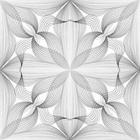 Abstract seamless floral linear pattern. Arabic line ornament with flower shapes. Floral orient tile pattern with black lines. Asian ornament. Swirl geometric doodle texture vector