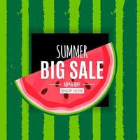 Abstract Summer Sale Background with Watermelon. Vector Illustration