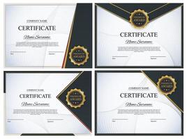 Certificate template Background Collection Set. Award diploma design blank. Vector Illustration