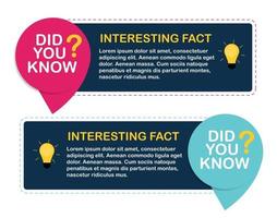 Did you know interesting fact label sticker. Vector Illustration