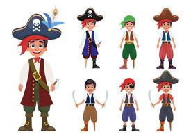Pirate boy vector design illustration isolated on white background
