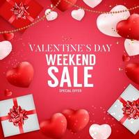Valentine's Day Love and Feelings Weekend Sale Background Design. Vector illustration