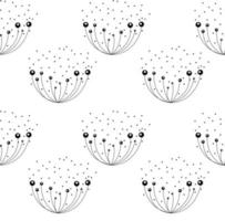 Abstract dandelion on white background. seamless pattern. vector illustration