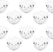 Abstract dandelion on white background. seamless pattern. vector illustration