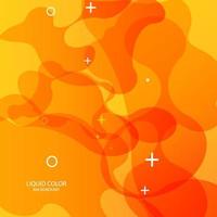 Abstract geometric shapes. Liquid gradient orange banner vector