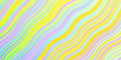 Light Multicolor vector background with curved lines