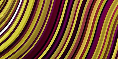 Dark Pink Yellow vector background with wry lines