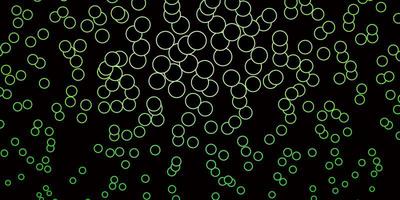 Dark Green vector pattern with circles. Abstract colorful disks on simple gradient background. Design for your commercials.