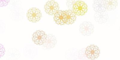 Light pink, yellow vector natural artwork with flowers.