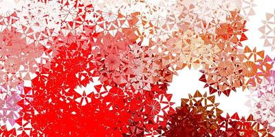 Light red, yellow vector template with ice snowflakes.