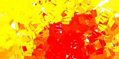 Light red, yellow vector abstract triangle texture.