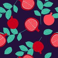 de patrones sin fisuras con fondo de frutas de granada. ilustración vectorial vector