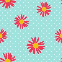 Abstract Seamless Pattern Background with Flowers. Vector Illustration