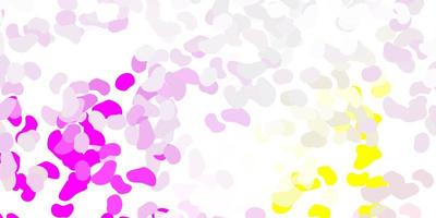 Light pink, yellow vector texture with memphis shapes.
