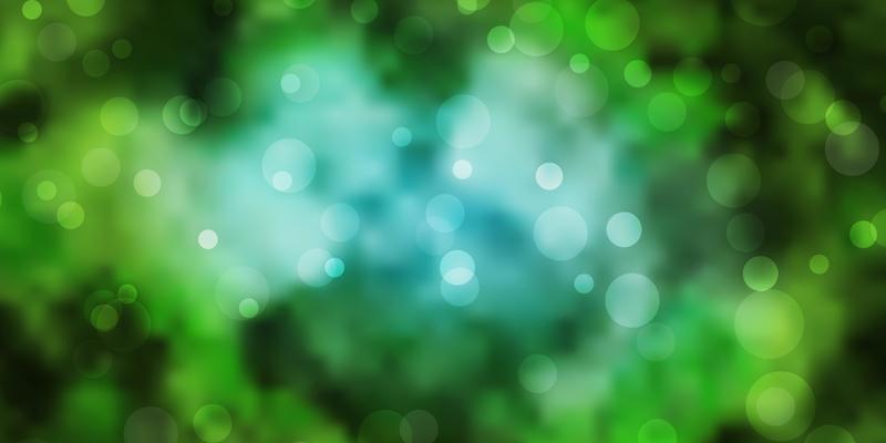 Light Blue, Green vector texture with circles. Abstract decorative design in gradient style with bubbles. New template for your brand book.