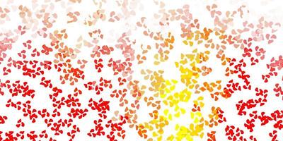 Light red, yellow vector background with random forms.