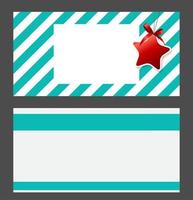 Blank Gift Card Template with Red Bow and Ribbon. Vector Illustration for Your Business