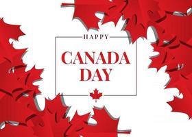 Canada Day celebration background with maple leaf design vector