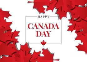 Canada Day celebration background with maple leaf design vector