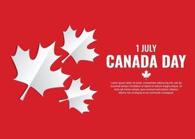 1 de julio. fondo del día de canadá con diseño de hoja de arce vector