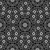 Black White Monochrome Mandala Boho Seamless Pattern vector