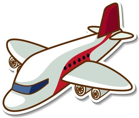 Sticker design with Airplane isolated