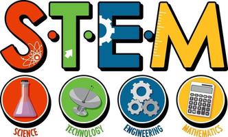 STEM education logo banner on white background vector