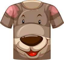 Front of t-shirt with face of kangaroo pattern vector