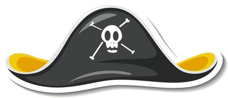 Plantilla de etiqueta con sombrero de pirata aislado vector