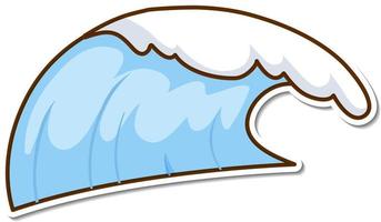 Sticker design with beach water wave isolated vector