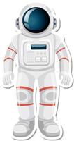 Personaje de dibujos animados de astronauta o astronauta en estilo adhesivo vector
