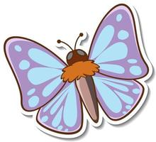 Diseño de etiqueta con hermosa mariposa aislado vector