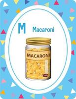 Alphabet flashcard with letter M for Macaroni vector