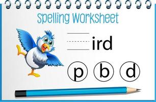 Find missing letter with bird vector