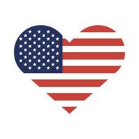 diseño de vector de corazón de bandera de Estados Unidos