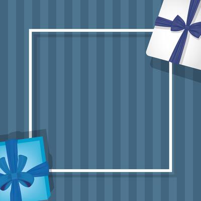 Gifts with bowties around frame vector design