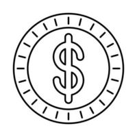 coin money dollar isolated icon vector