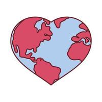 Love heart world vector design