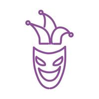 mardi gras theater mask with jester hat vector