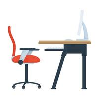 Isolated office desk with computer vector design