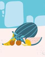 fresh fruits collage vector