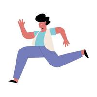 young boy running vector