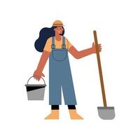 female gardener with shovel vector