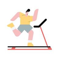man running in machine vector