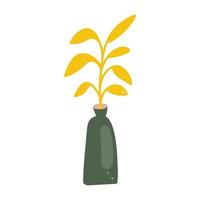 vase yellow leafs vector