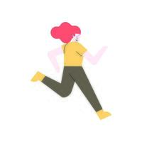 mujer corriendo personaje vector