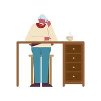 grandfather in desk vector