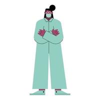 afro female surgeon vector