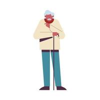 granfather with cane vector